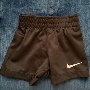 Nike Black Kids Athletic Shorts with White Swoosh
